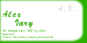 alex vary business card